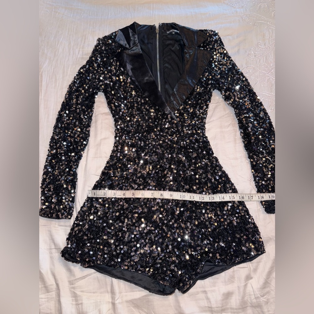 Fashion Nova NWOT Runway Style Sequin Romper - Picture 9 of 13